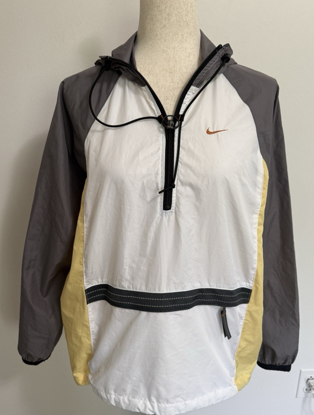 Vintage Nike Windbreaker Womens Small Colorblock Hooded Pullover Jacket 90s Y2K